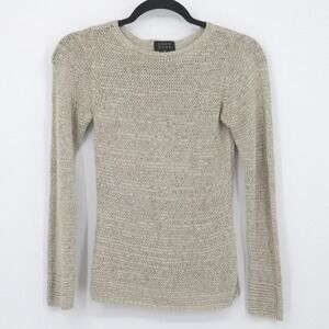 Sigrid Olsen Silk Sweater Womens XS Beige Lightweight Neutral Boho Minimalist